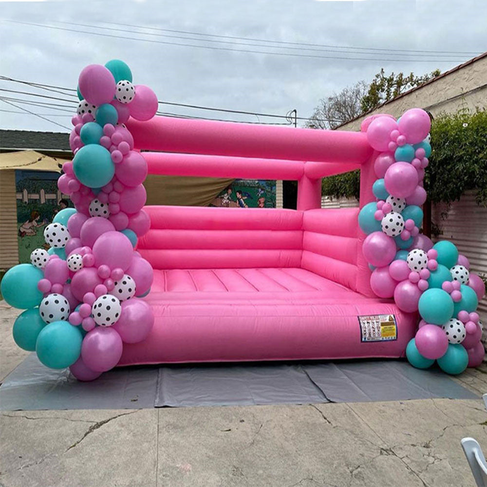 Waterproof PVC Custom Made Wedding Party Event Pink Bounce House BARRYWH019