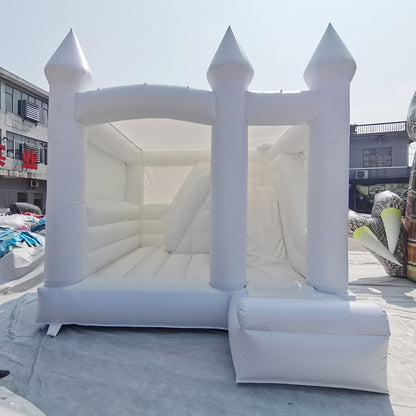 Luxury All White Wedding Bouncer White Bouncy Castle With Slide BARRYWH02