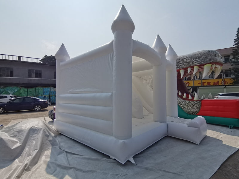 Luxury All White Wedding Bouncer White Bouncy Castle With Slide BARRYWH02