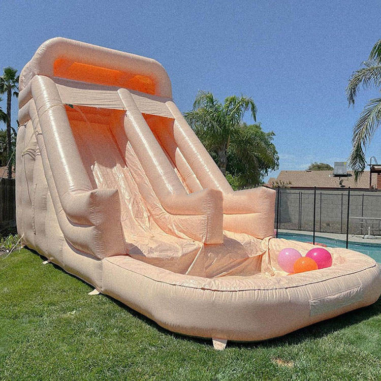 Festival Party Custom Backyard Kids White Inflatable Water Slide BARRYWH024