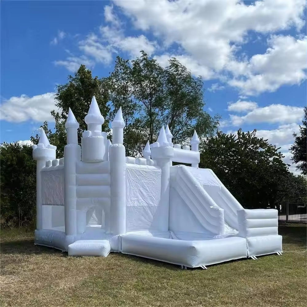  Girl Party Princess Bouncy Castle White Inflatable Bounce House BARRYWH026