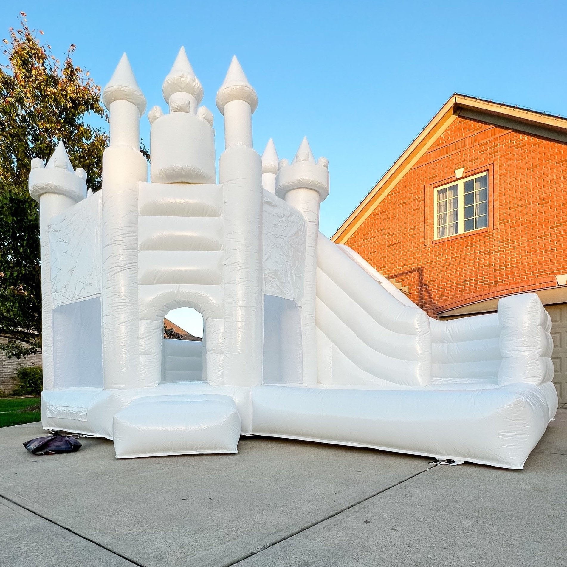  Girl Party Princess Bouncy Castle White Inflatable Bounce House BARRYWH026