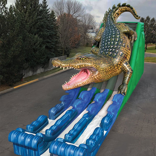 Commercial Pvc Kids Crocodile Inflatable Water Slide BARRYWS013