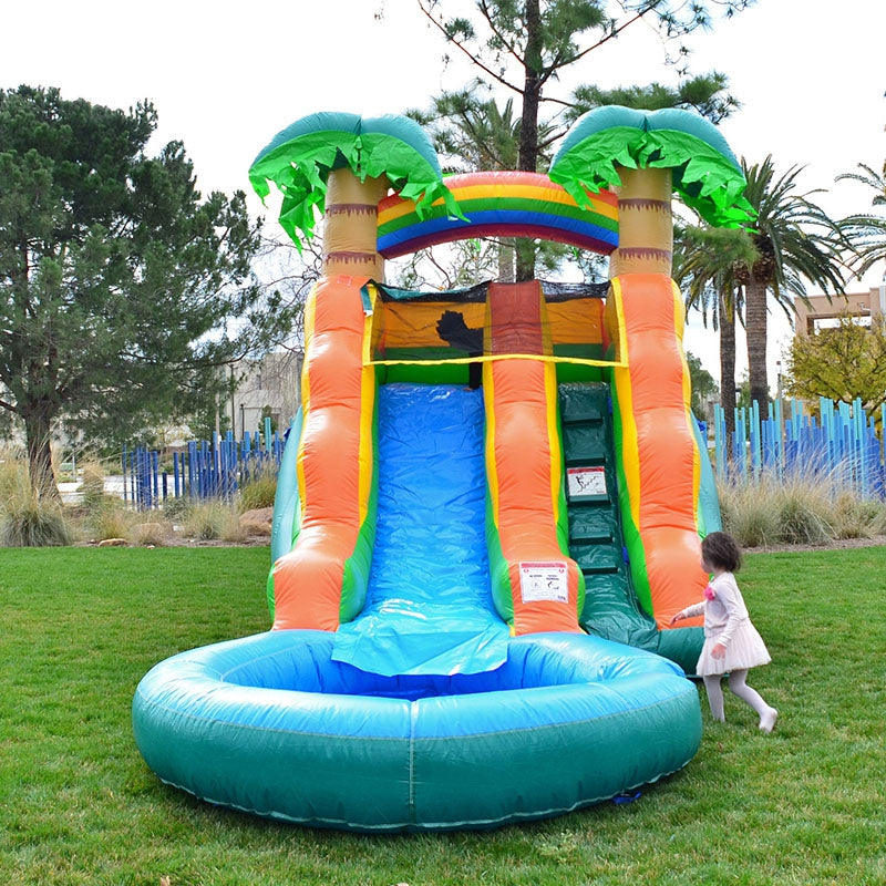 Summer Breeze 13’ Water Slide With Pool Tropical Waterslide BARRYWS015