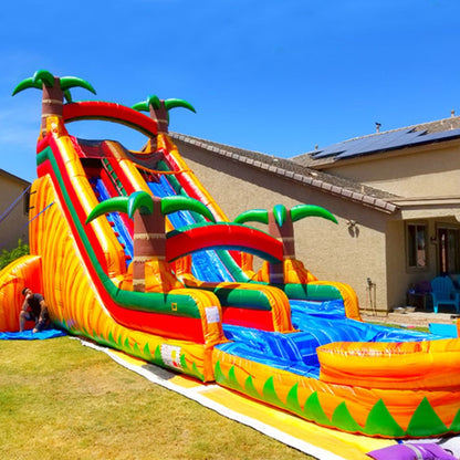 Palm Tree Giant Inflatable Volcano Waterslide BARRYWS016