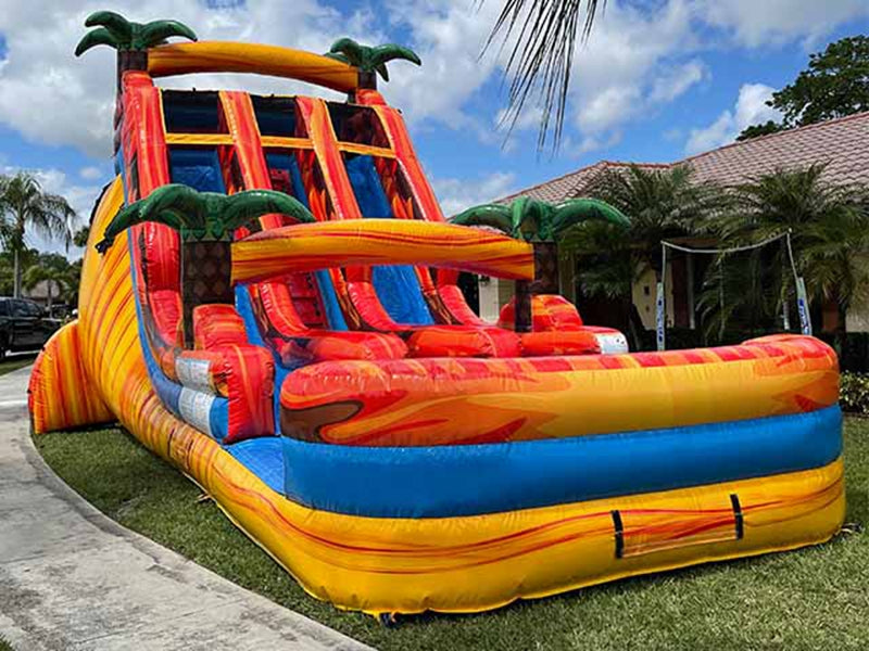 Palm Tree Giant Inflatable Volcano Waterslide BARRYWS016