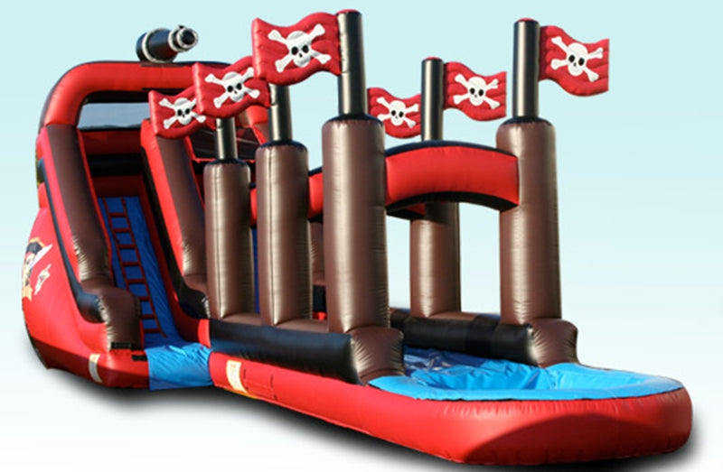 Pirate Ship Slide With Pool Pirate Inflatable Water Slide BARRYWS018