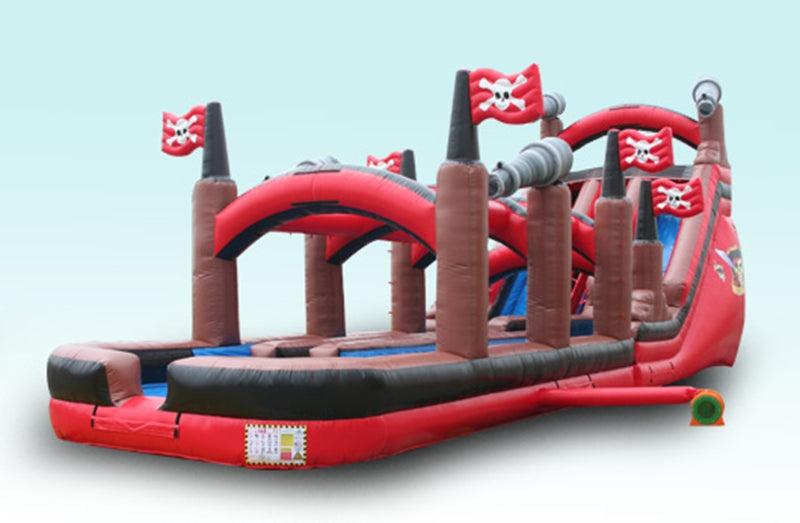 Pirate Ship Slide With Pool Pirate Inflatable Water Slide BARRYWS018