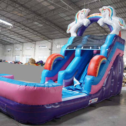 Pink Inflatable Water Slide Unicorn Bounce House With Slide BARRYWS020