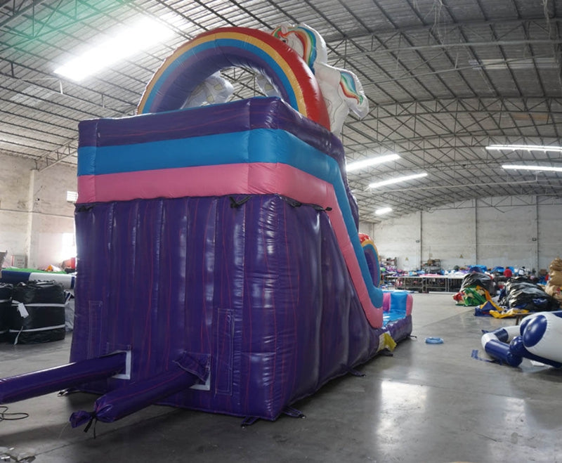 Pink Inflatable Water Slide Unicorn Bounce House With Slide BARRYWS020