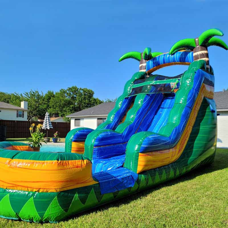 Jungle Kids Inflatable Water Slide With Palm Trees BARRYWS023