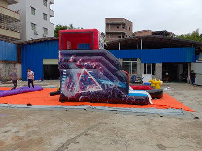 Whole Printing Tiktok Inflatable Bouncy Waterslide BARRYWS025