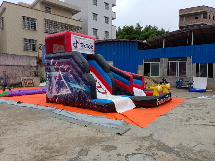 Whole Printing Tiktok Inflatable Bouncy Waterslide BARRYWS025