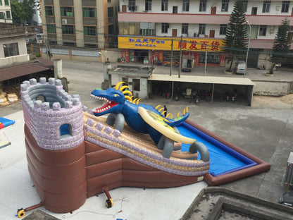 Commercial Bouncy Castle Wet Dinosaur Inflatable Water Slide BARRYWS029