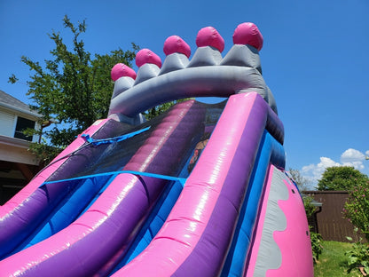 Party Princess Crown Pink Inflatable Water Slide BARRYWS06