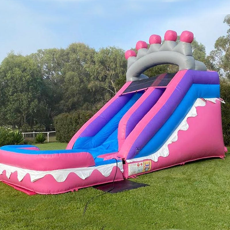 Party Princess Crown Pink Inflatable Water Slide BARRYWS06