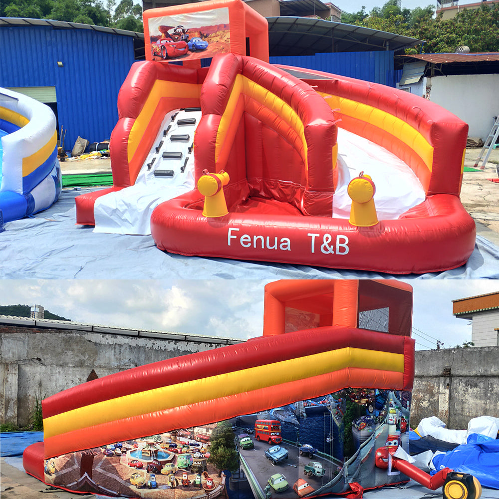 Kids Cheap Home Use Cars Inflatable Slide Into Pool BARRYWS31