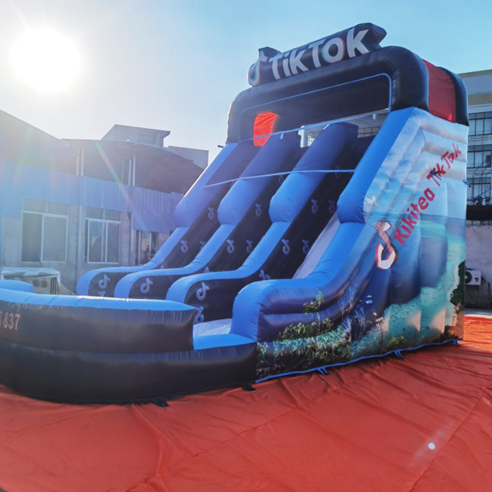  Commercial Tiktok Double Lanes Water Bounce House With Slide BARRYWS34