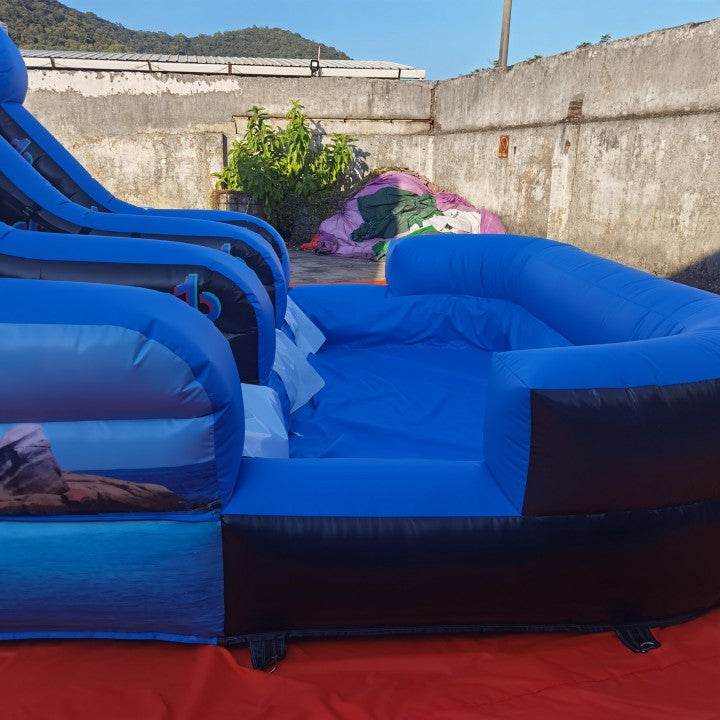  Commercial Tiktok Double Lanes Water Bounce House With Slide BARRYWS34