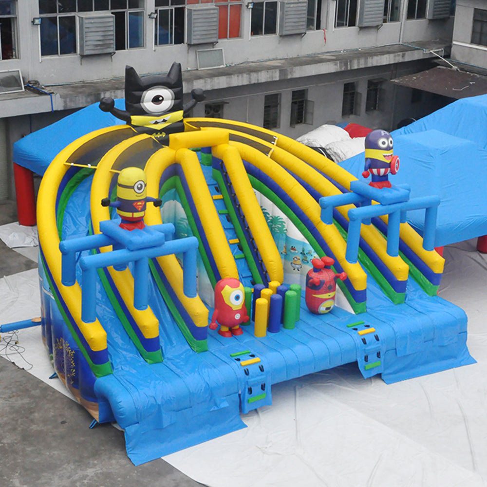 Double Lanes Minions Blow Up Water Slide For Pool BARRYWS40