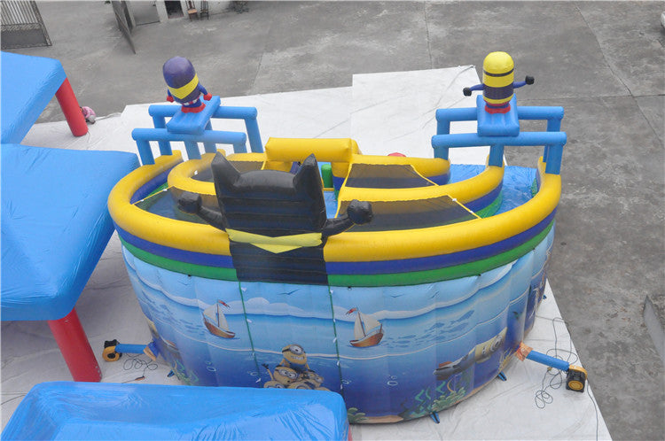 Double Lanes Minions Blow Up Water Slide For Pool BARRYWS40