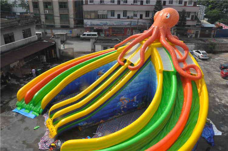  Giant Octopus Waterslide Inflatable Water Slide Into Pool BARRYWS41